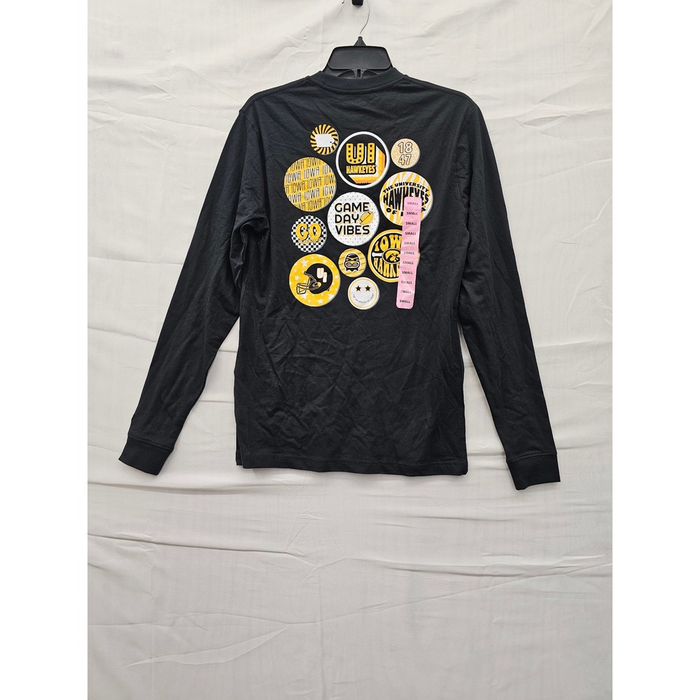 Champion Iowa Hawkeyes Long Sleeve Pocket Black Game Day Vibes Mens Small - Picture 2 of 7